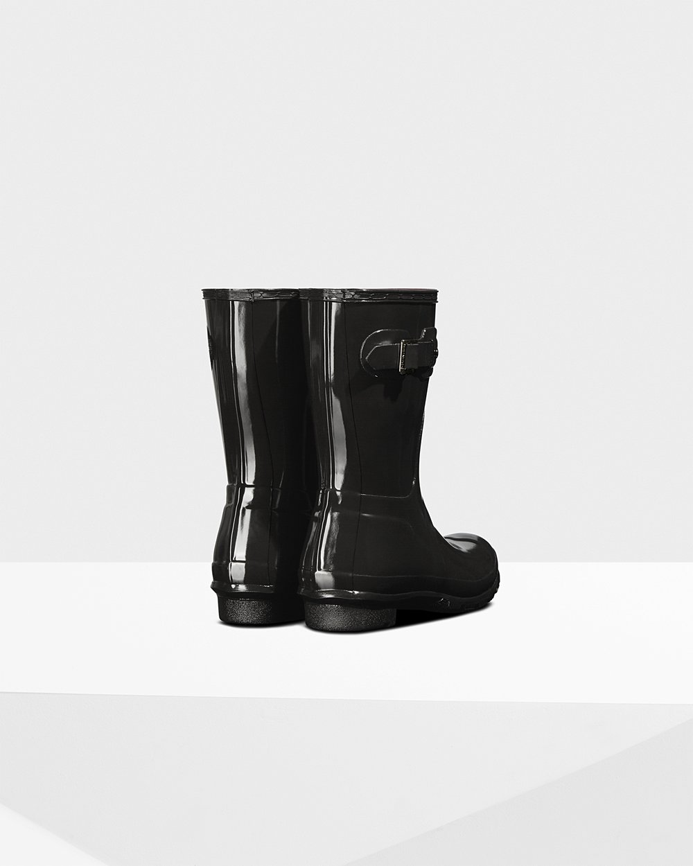 Women Hunter Original Gloss | Short Rain Boots Black | NZ-6571-ETZB